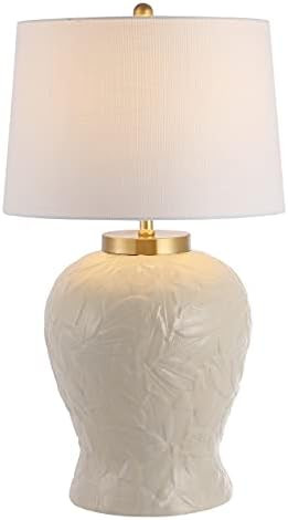 JONATHAN Y 31.5" Cream Ceramic Palm Leaf Table Lamp, Bohemian Cottage Tropical Pattern Lamp for B... | Amazon (US)