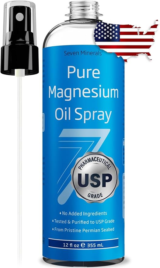 Seven Minerals Pure Magnesium Oil Spray - Big 12oz - Pharmaceutical (USP) Grade, Highest Strength... | Amazon (US)