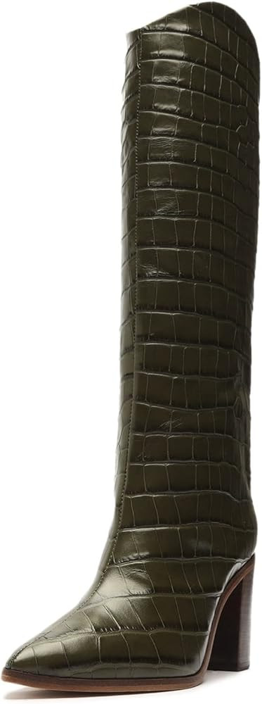 SCHUTZ Women's Maryana Block Heels Knee High Boot | Amazon (US)