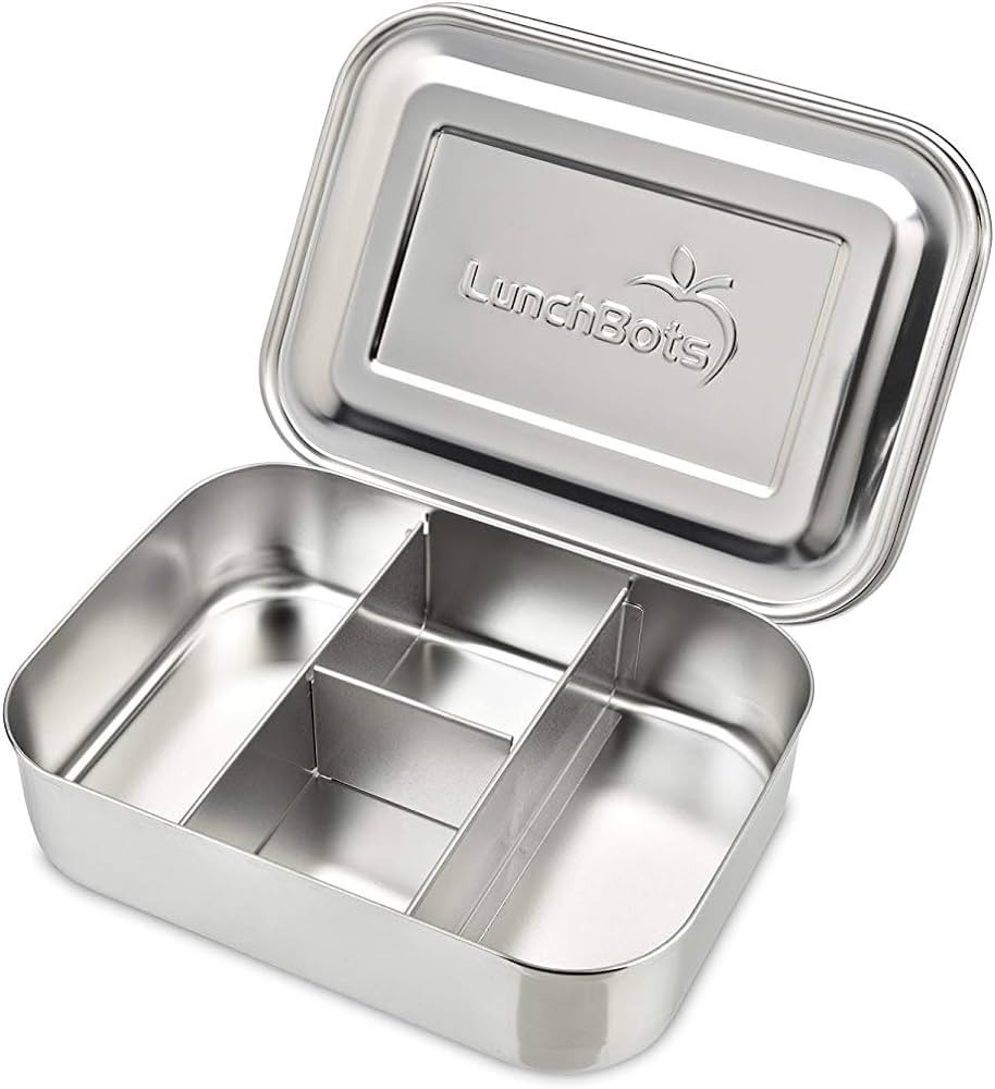 LunchBots Small Protein Packer Bento Box - Extra Small Divided Stainless Steel Snack Container - ... | Amazon (US)