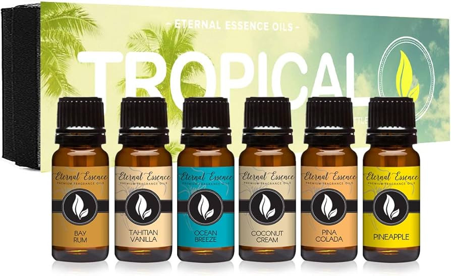 Tropical Gift Set of 6 Premium Grade Fragrance Oils - Coconut Cream, Bay Rum, Pina Colada, Tahiti... | Amazon (US)