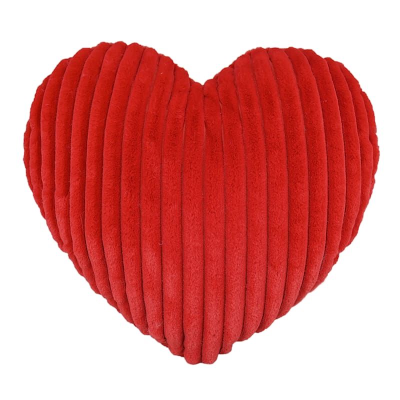 Red Faux Fur Heart Shaped Throw Pillow, 16x4.5 | At Home