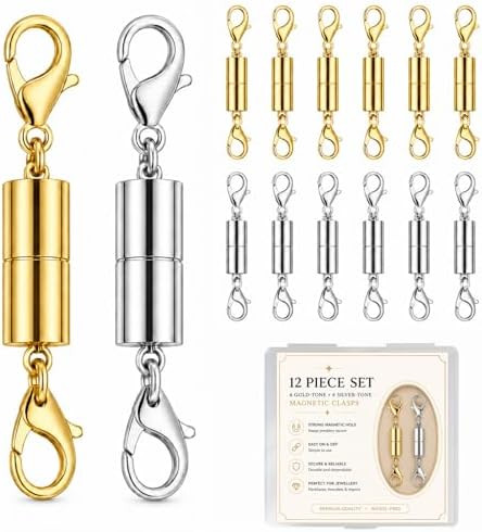 12Pcs Magnetic Necklace Clasps Labstor for Jewellery Making, Magnet Extender Clasps for Bracelet ... | Amazon (UK)