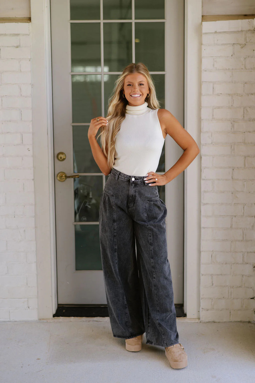 Malta Wide Leg Pants- Black | These Three