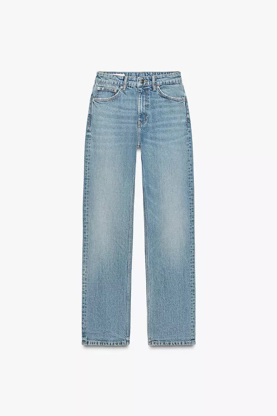 TRF STRAIGHT HIGH-WAIST JEANS | Zara UK
