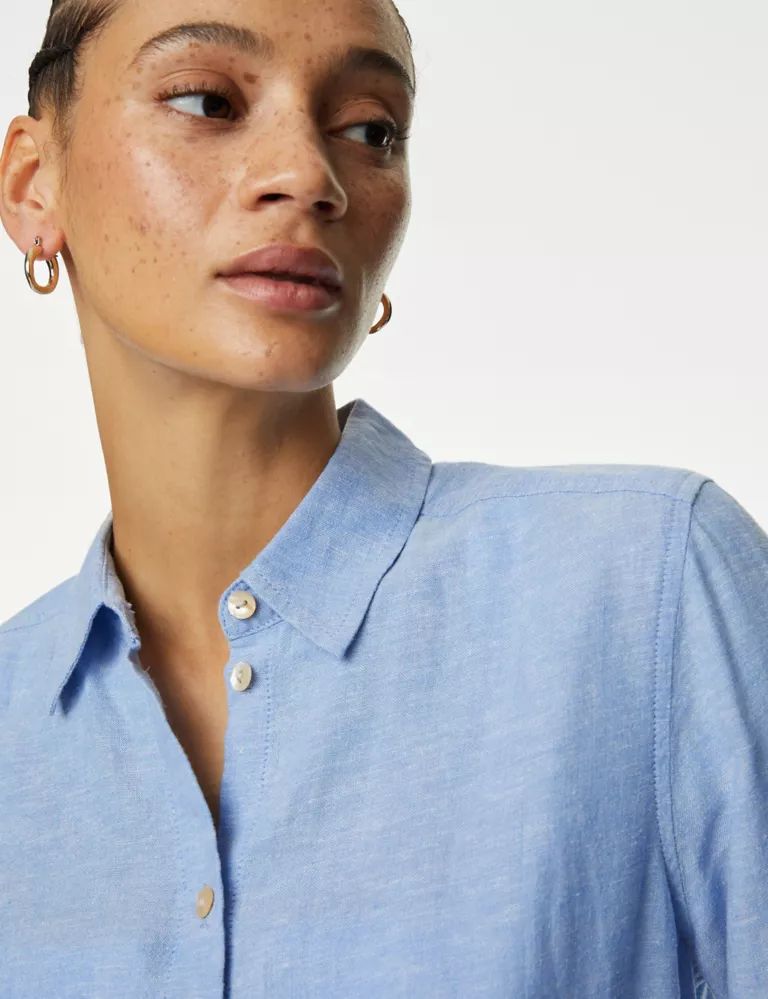 Linen Rich Collared Shirt | Marks & Spencer (UK)