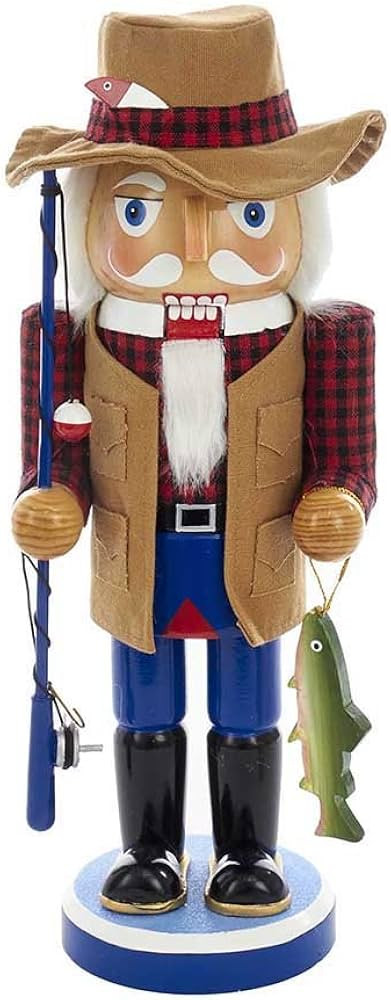 Kurt S. Adler Kurt Adler 15-Inch Wooden Fisherman Nutcracker, 12 inches, Brown | Amazon (US)