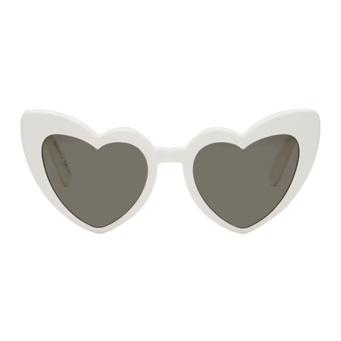 Saint Laurent - White SL 181 Lou Lou Sunglasses | SSENSE 