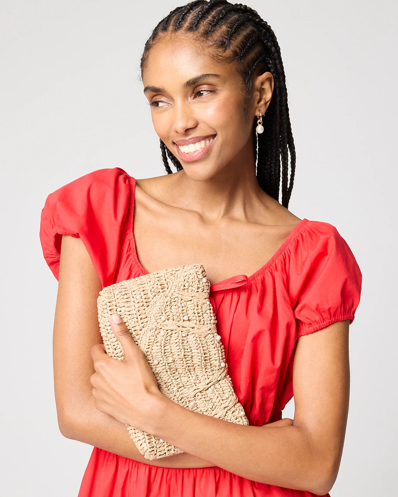 Straw pearl clutch | J.Crew Factory