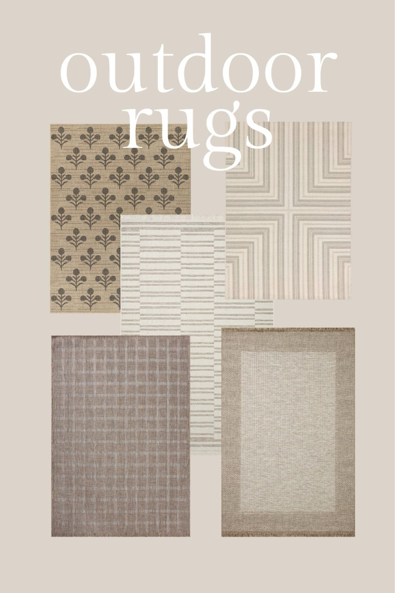 Neutral outdoor rugs. Love the floral block print. Perfect for under porch chairs or on a deck under a lounge set or outdoor dining table and chairs.

#LTKHome #LTKSeasonal #LTKSaleAlert