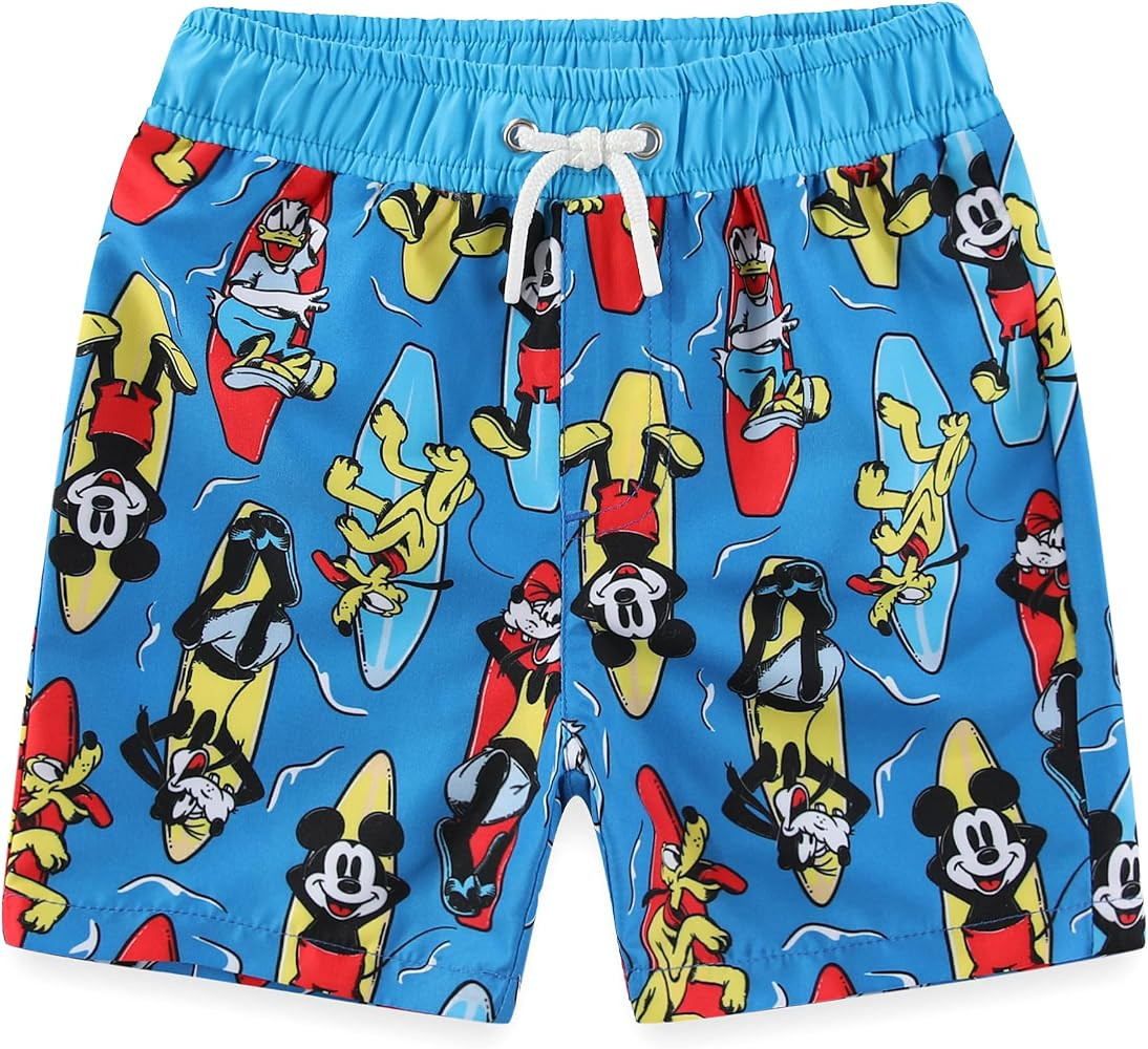 Disney Mickey Mouse Toy Story Cars Boys UPF 50+ Swim Trunks Shorts Bathing Suit for Toddler and B... | Amazon (US)