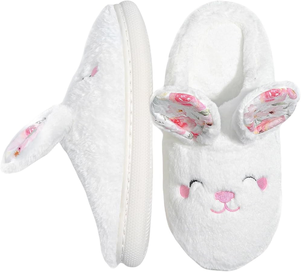 Cute Animal Slippers for Women - Fuzzy Plush Memory Foam Indoor, Machine Washable Cozy House Shoe... | Amazon (US)
