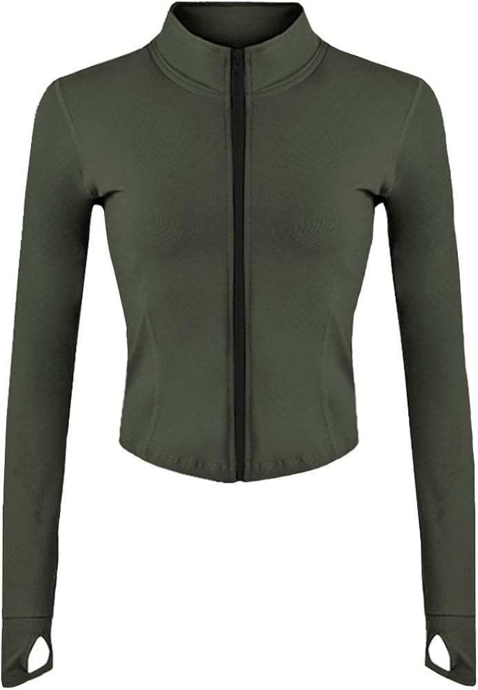 Gihuo Women's Athletic Full Zip Lightweight Workout Jacket with Thumb Holes | Amazon (US)