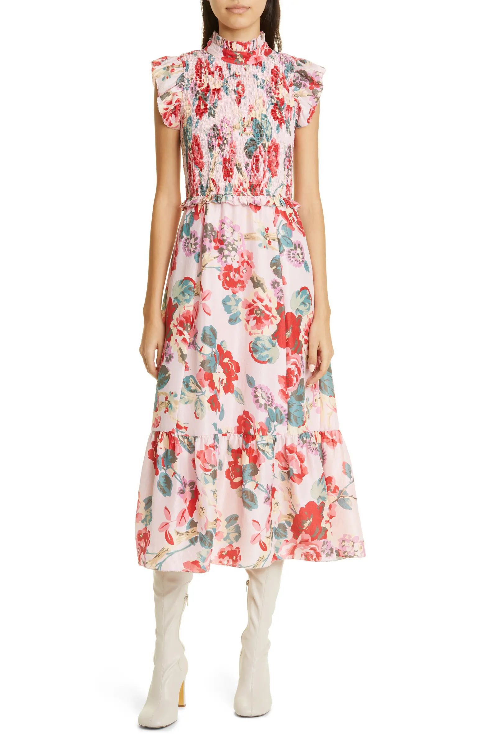 Lanie Floral Silk Dress | Nordstrom