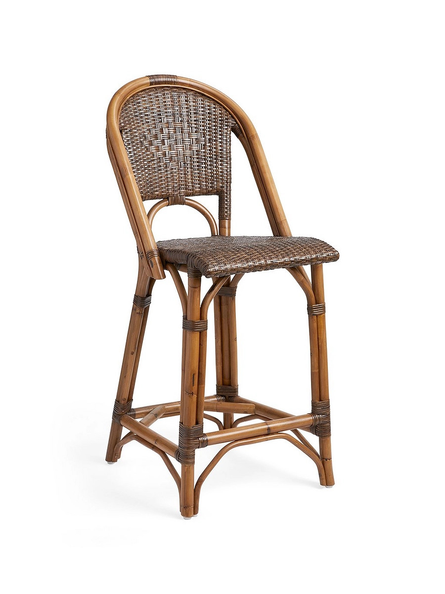 Sunwashed Riviera Rattan Counter Stool | Serena and Lily