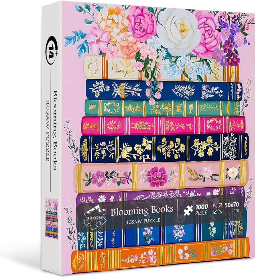 Colorful Flower Book Puzzles for Adults 1000 Piece, PICKFORU Wildflower Pages Jigsaw Puzzles Libr... | Amazon (US)