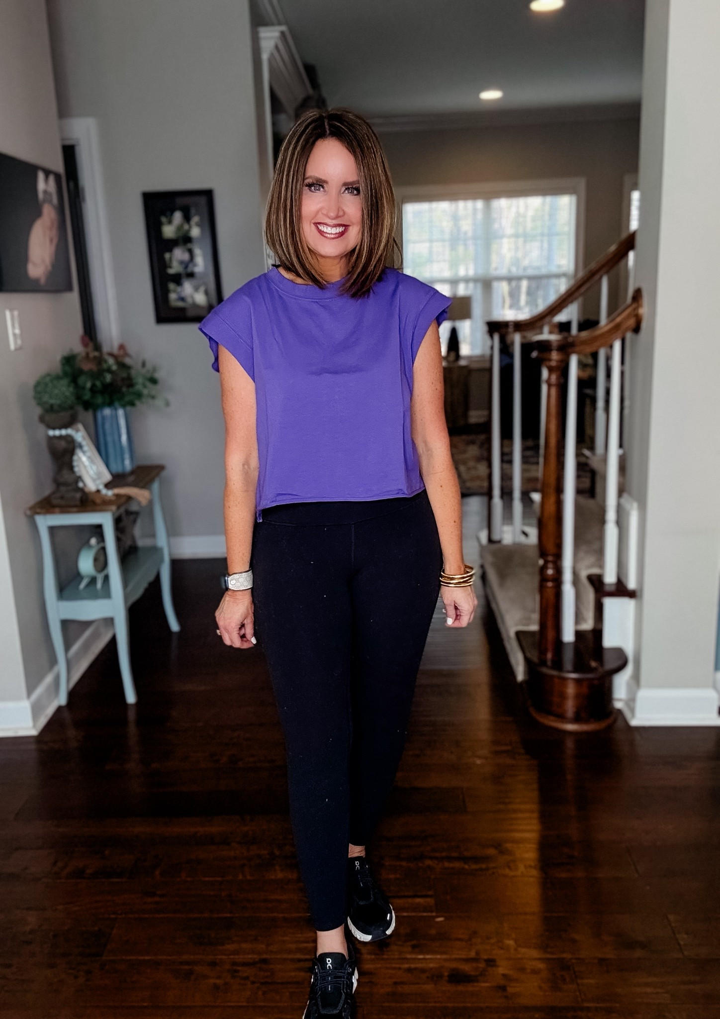 Amazon workout top & leggings 
Wearing a medium in both but could do a small in the top (runs generous)

#LTKOver40 #LTKSaleAlert #LTKActive