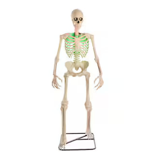 Home Accents Holiday 6.5 ft. Grave & Bones Animated LED App Controlled Ultra Skelly with LifeEyes... | The Home Depot
