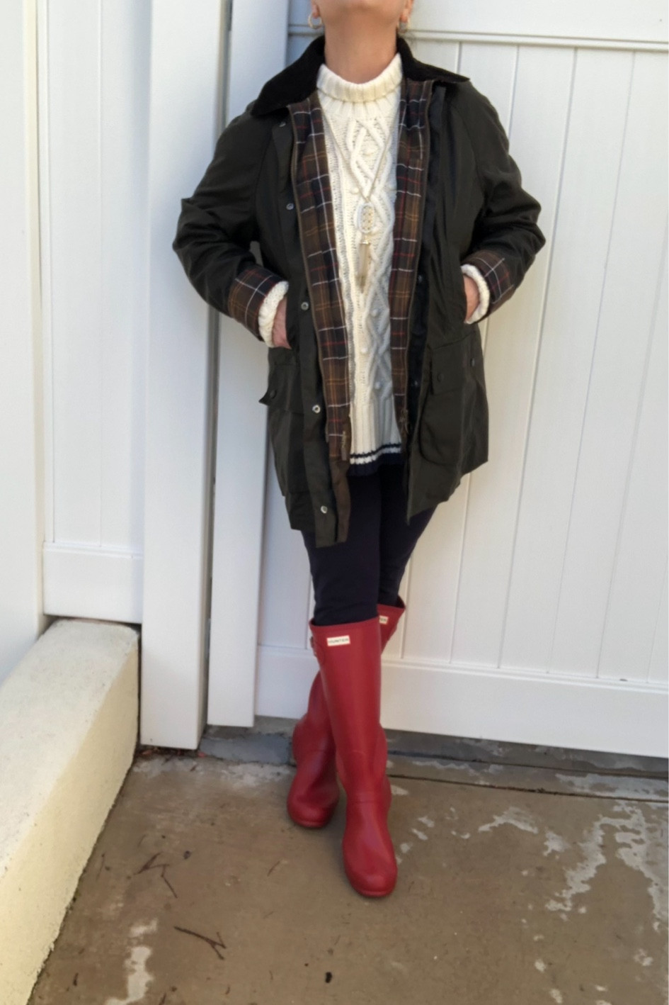 I love my waxed jacket! Feel a bit like a Brit when I wear it. No worries about a rainy, blustery day. Moleskin hand warmer pockets, lined in breathable cotton tartan. For added warmth snap on a hood and zip in a quilted vest liner, sold separately. Jackets for men, too. #tartan #rain #jacket #pendleton #waxedcotton #boots #winterstyle #coldweather #sweater #plaid #coat #barbour #anglophile #men #vest #wellies #preppy 

#LTKGiftGuide #LTKSeasonal #LTKStyleTip