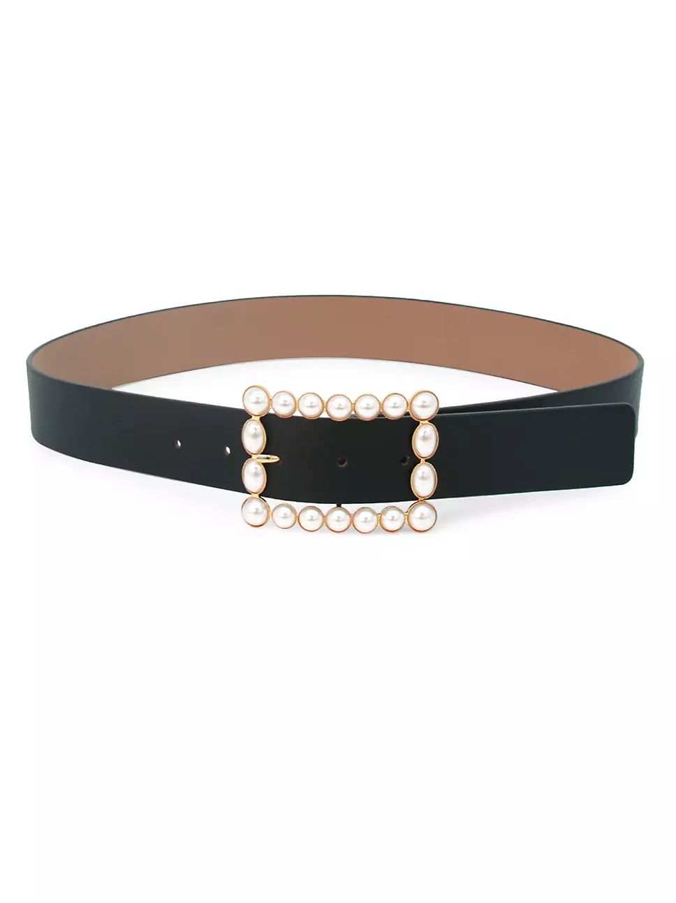 Joan Faux Pearl-Embellished Leather Belt | Saks Fifth Avenue