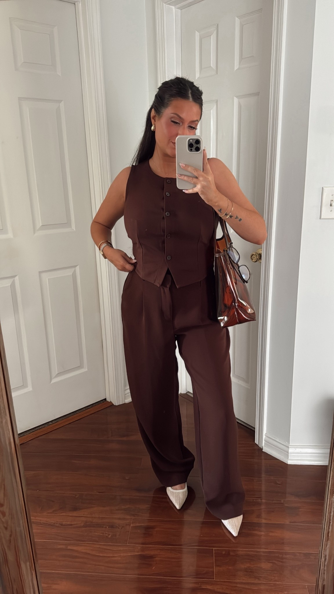 So sorry, the majority of this outfit is from last year and is not longer available, but I’ve tagged as many similar options as possible for you. My trusty trousers are in stock in black if you want to wear a similar outfit in black. 🫶🏼 


#LTKootd #LTKgrwm #LTKPetite