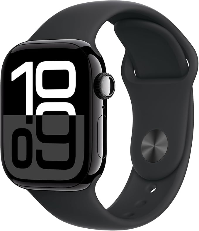 Apple Watch Series 10 [GPS 42mm case] Smartwatch with Jet Black Aluminum Case with Black Sport Ba... | Amazon (US)