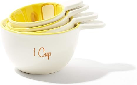 Trina Turk Ceramic Round Measuring Cup Set of 4 with Handle for Baking Wet & Dry Ingredients, Dis... | Amazon (US)