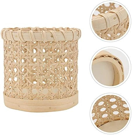 Cabilock Rattan Woven Pen Holder Hand Woven Wicker Sundries Basket Makeup Brush Holder Organizer Ute | Amazon (US)