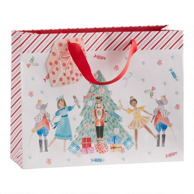 Medium Wide Sugarplum Nutcracker Suite Holiday Gift Bag | World Market