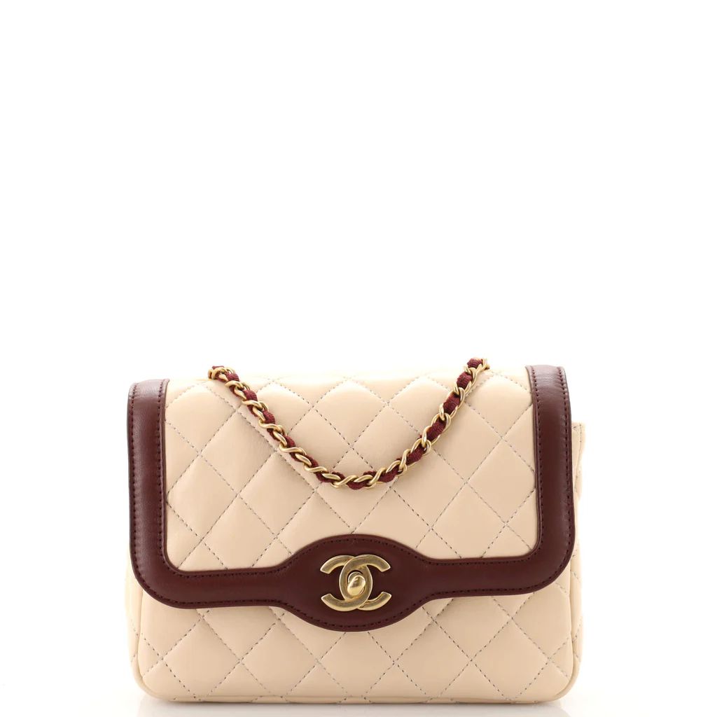 Chanel Two Tone Flap Bag Quilted Lambskin Mini Neutral 169042400 | Rebag