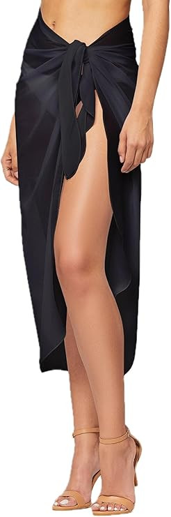 Conceited Women’s Cover Ups for Swimwear - Sheer Chiffon - Sarong Wrap Skirt Bathing Suit for B... | Amazon (US)