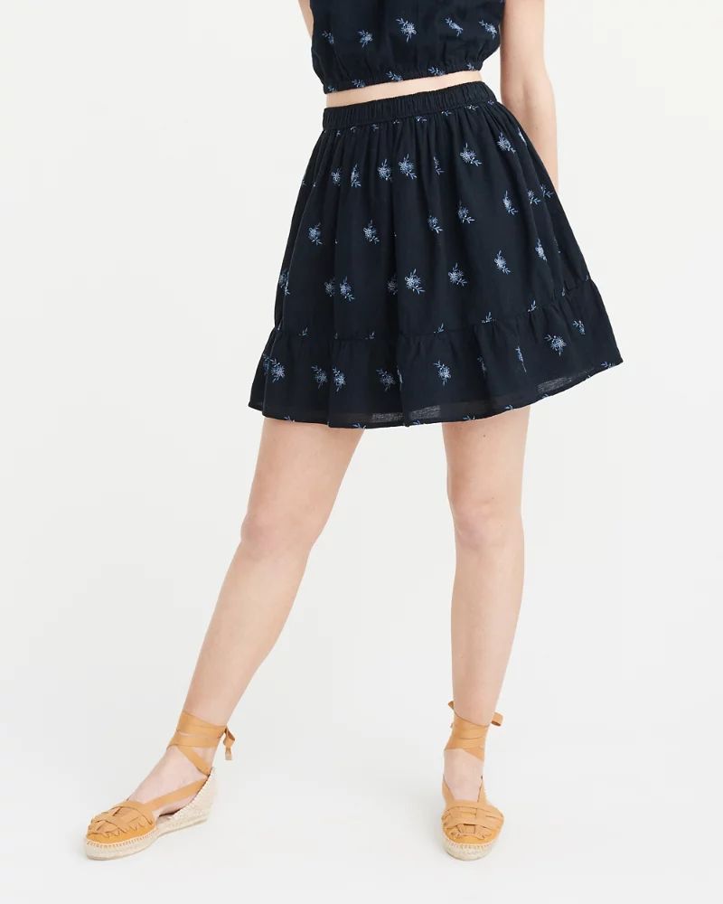Embroidered Floral Mini Skirt | Abercrombie & Fitch US & UK