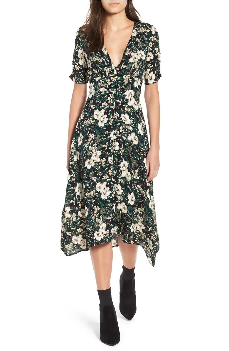 ASTR the Label Button Front Midi Dress | Nordstrom
