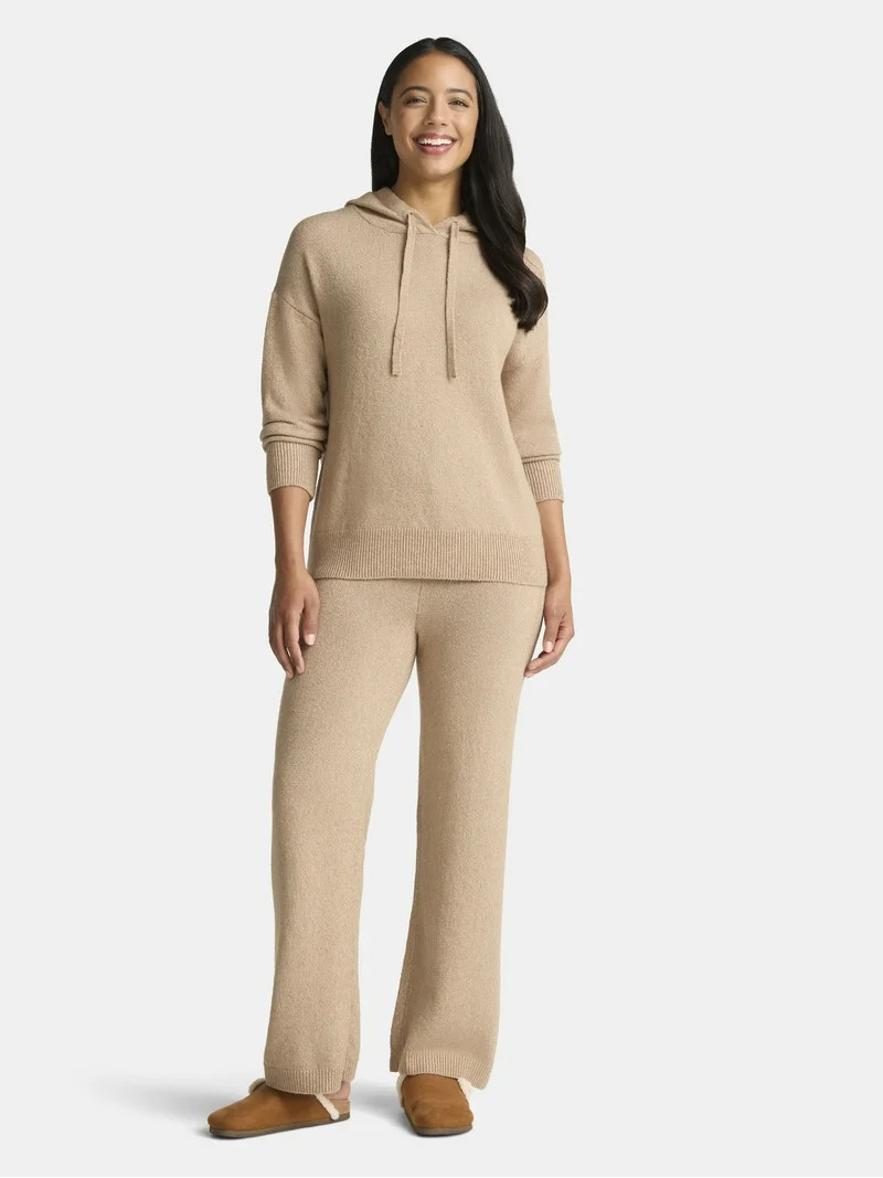 Time and Tru Long Sleeve Hoodie Sweater Pant Set, Sizes XS-XXXL | Walmart (US)