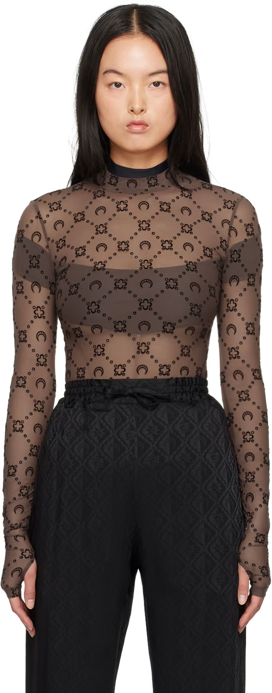 SSENSE Exclusive Brown Moonogram Second Skin Turtleneck | SSENSE