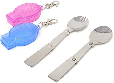 Honbay Portable Folding Tableware Set Stainless Steel Spoon and Fork for Thermos, Camping, Travel... | Amazon (US)