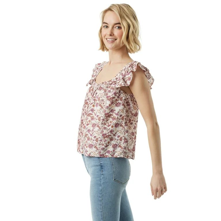 Jessica Simpson Women's and Women's Plus Flutter Sleeve Top | Walmart (US)