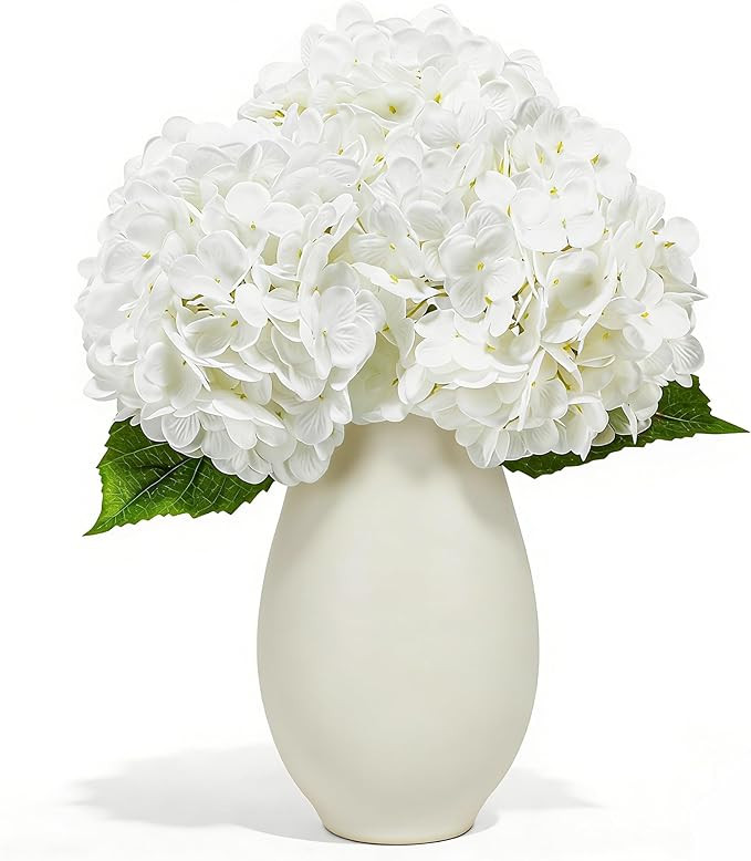 3 Pcs Hydrangea Artificial Flowers - 21 Inch Large 3D Moisturizing Latex Real Touch Faux Hydrange... | Amazon (US)