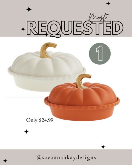 Deep Dish Pumpkin with Lid
Two colors 

#LTKhome #LTKSeasonal #LTKHalloween