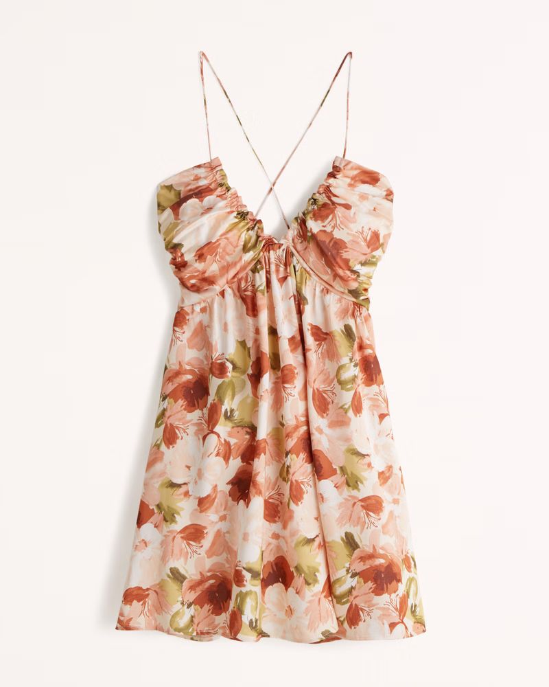 Drama Ruched Mini Dress | Abercrombie & Fitch (US)