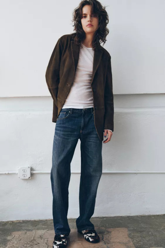 100% SUEDE LEATHER BLAZER ZW COLLECTION LIMITED EDITION | Zara UK