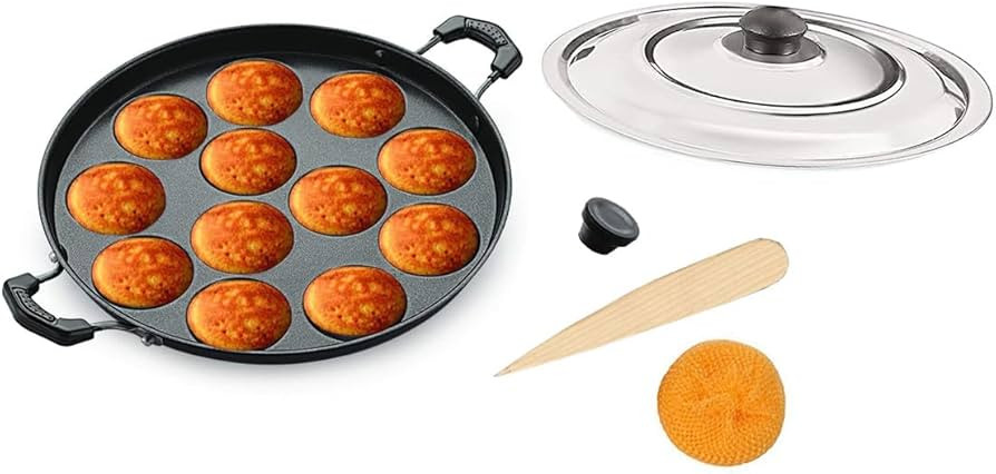 Non Stick Appam Pan,Appam Maker,12 Pits Appam Maker, Nonstick Appam Pan,Appa Chetty Paniyaram Pan... | Amazon (US)