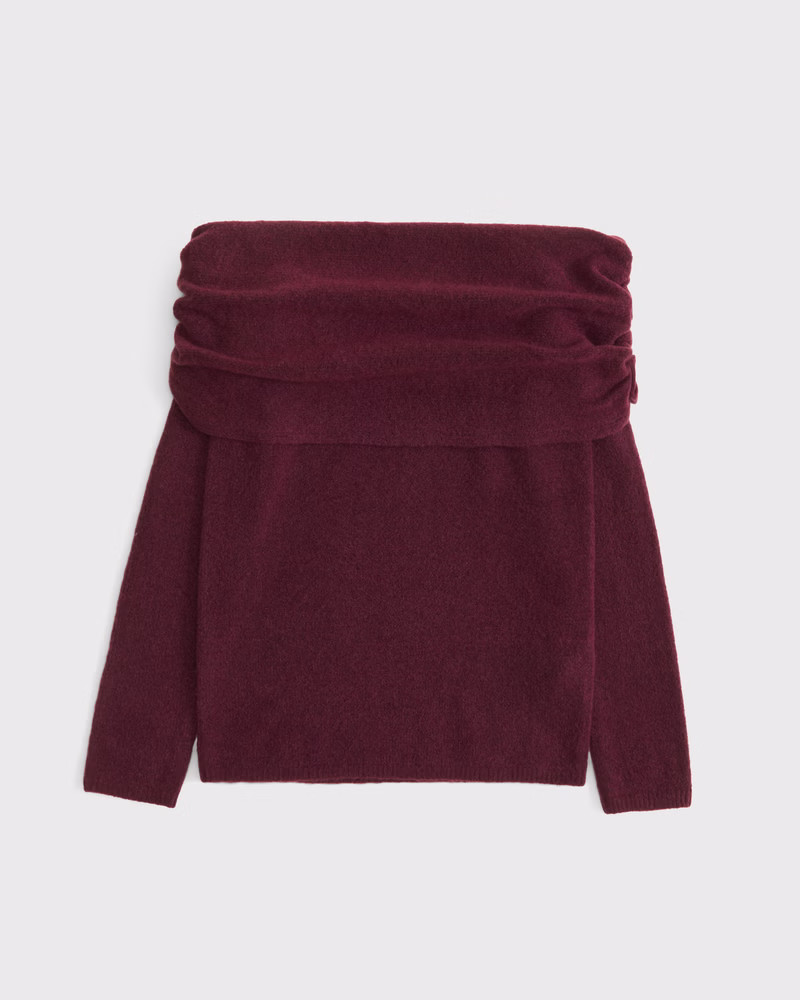 Women's Foldover Off-The-Shoulder Sweater | Women's Tops | Abercrombie.com | Abercrombie & Fitch (US)