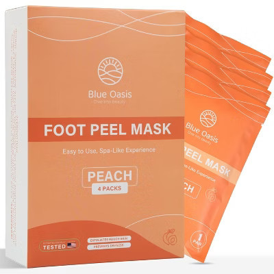 Blue Oasis Foot Peeling Mask - Exfoliating Foot Mask for Dry Cracked Feet, Avocado Cracked Heel Treatment, Moisturizing Foot Peel Mask, Luxury Foot | Target