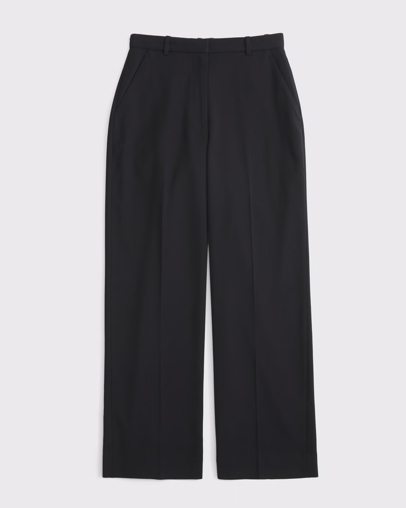 Abercrombie & Fitch Women's Curve Love Tailored Wide Leg Pant in Black - Size 26 LONG | Abercrombie & Fitch (US)