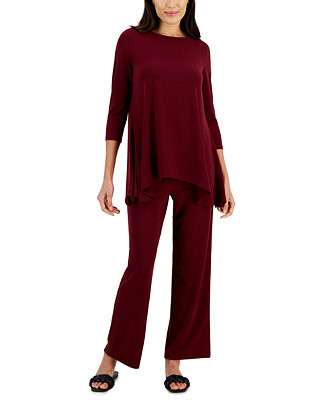 JM Collection Women's 3/4-Sleeve Knit Top & Wide-Leg Pull-On Pants, Created for Macy's - Macy's | Macy's