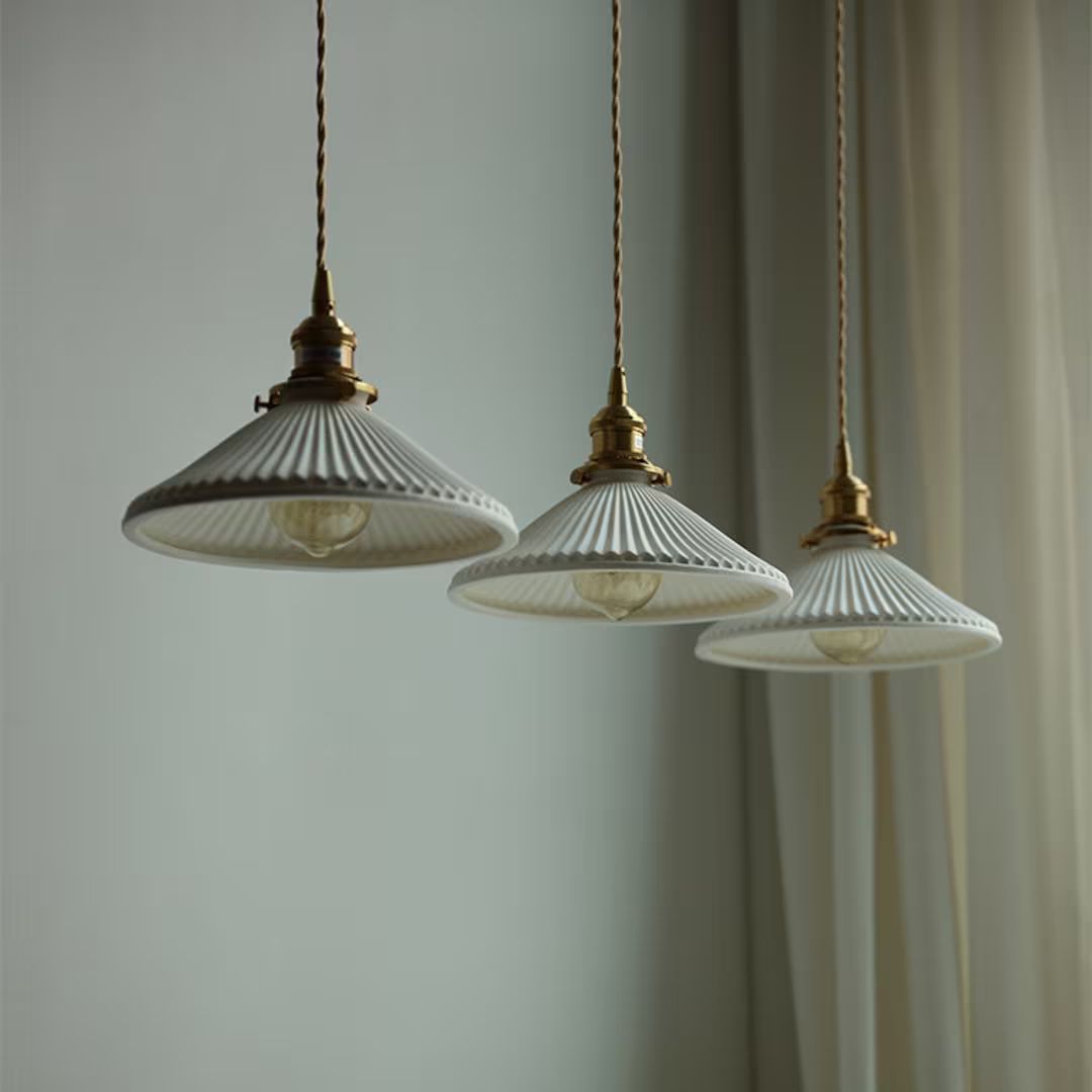 Pendant Light Ceramic Shade Brass Ceiling Light Fixture Lighting Pendant Lamp Chandelier Industri... | Etsy (US)