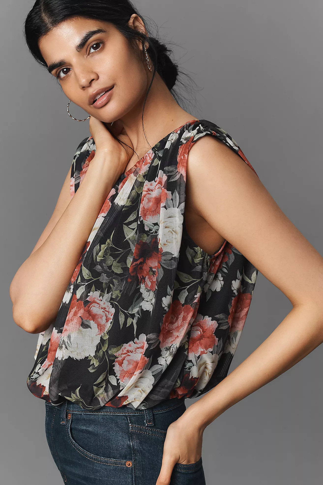 By Anthropologie Mesh Bubble Muscle Top | Anthropologie (US)