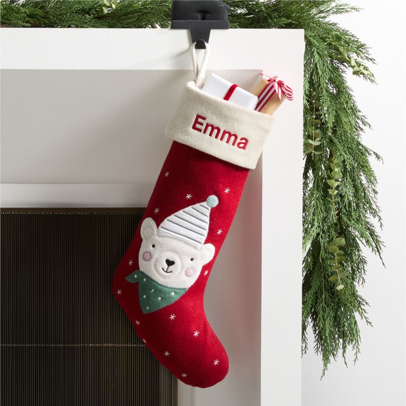 Festive Friends Felt Bear Kids Christmas Stocking + Reviews | Crate & Kids | Crate & Barrel