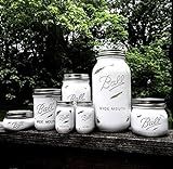 6 Piece Rustic White Farmhouse Style Mason Jar Kitchen Canister Set with Salt and Pepper Shakers, Cu | Amazon (US)